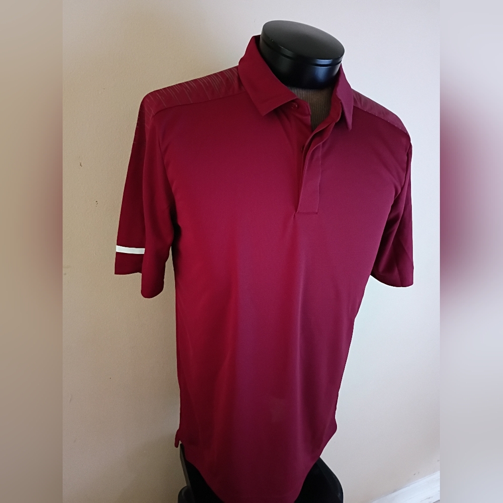 Adidas ICNC Coach Polo Burgundy/White Climalite Shirt - NWT Medium